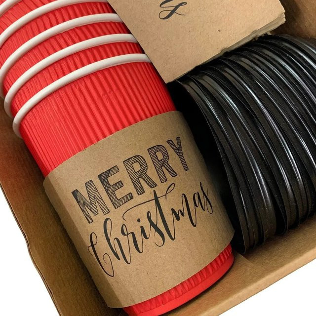 10 Stück Weihnachts-Kaffeehüllen aus braunem Kraftpapier für deine Feiertags-Geschenke - Bild 1