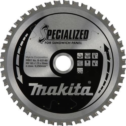 Makita Kreissägeblatt B-63149 für Metall, Farbe: Silber, Durchmesser: 165 mm, Bohrung: 20 mm, Zähne: 42 - Bild 1