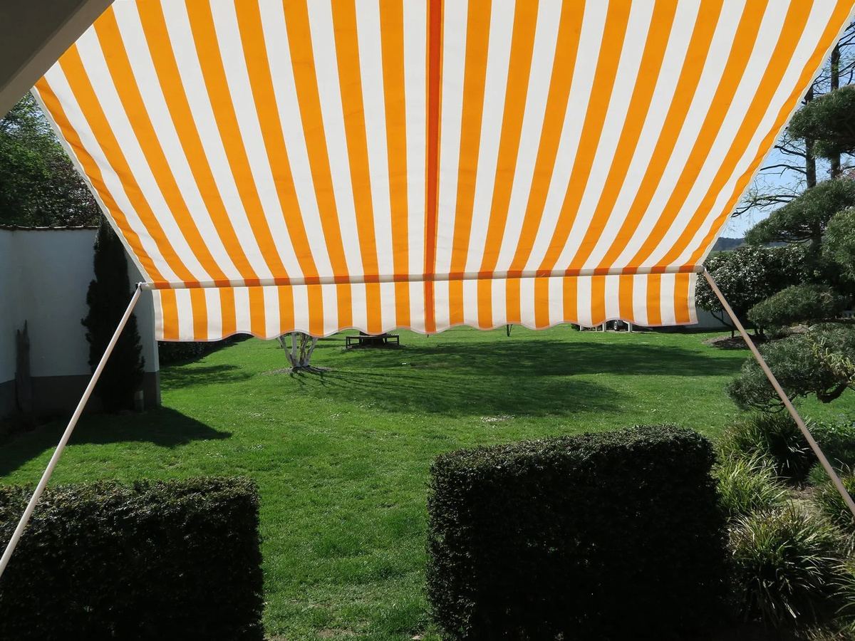 GRASEKAMP Klemmmarkise aus Polyester und Stahl in Gelb-Weiß, B: 200 cm, H: 130 cm - Bild 2