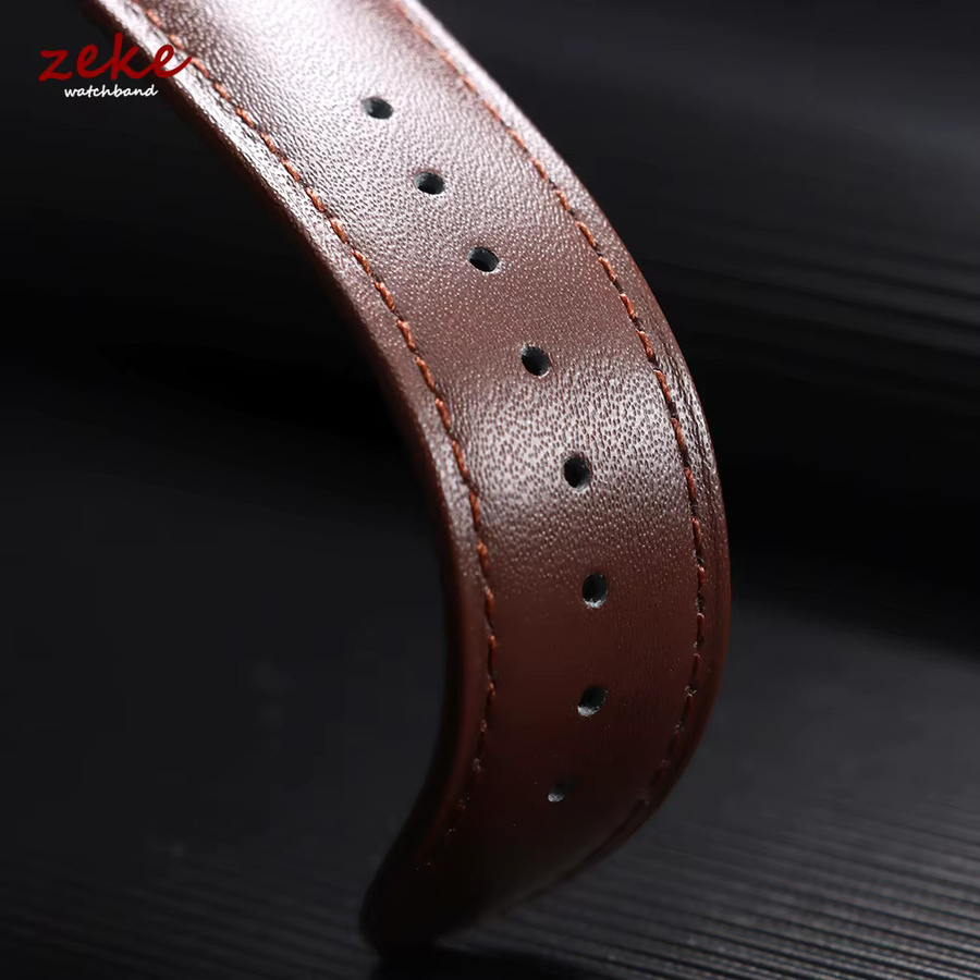 crazyband Uhrenarmband Leder, Kalbsleder, Herren und Damen, Schwarz, Blau, Braun - Bild 2