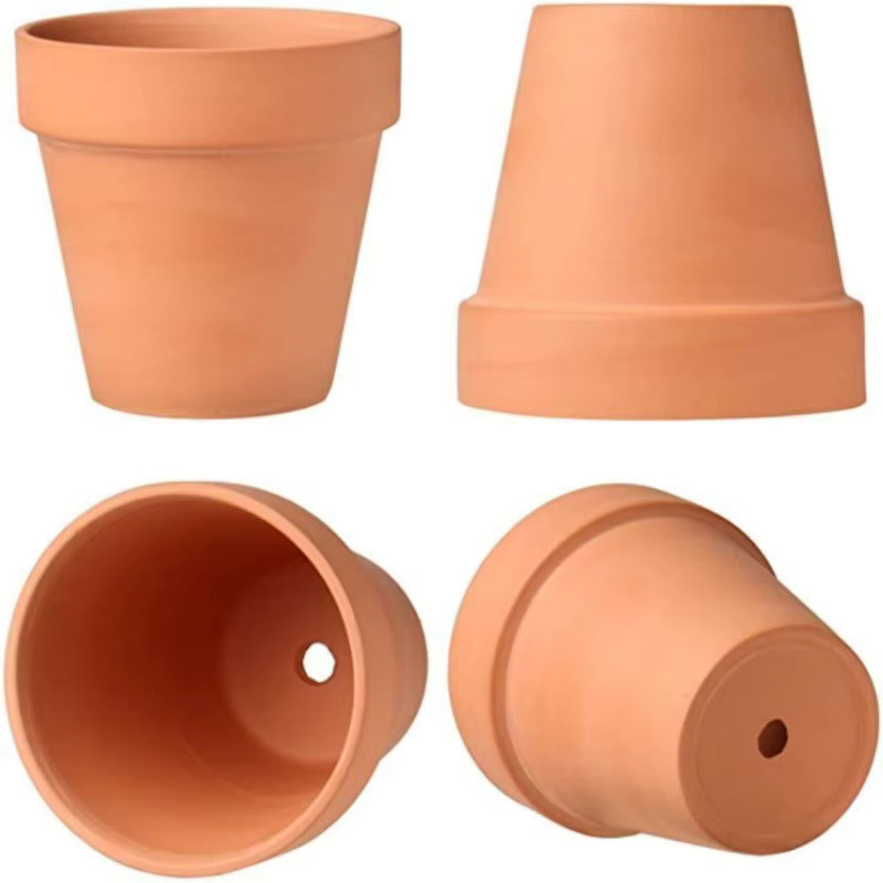 12 Stück Terrakotta Keramik Pflanztöpfe für Kakteen und Sukkulenten mit Drainageloch, Farbe: Braun/Orange, Durchmesser: 5,58 cm - Bild 2