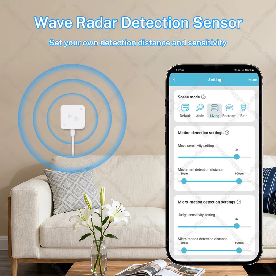 Tuya Zigbee WiFi 24G MmWave Radar-Detektor Präsenzsensor für Smart Home Security in Weiß - Bild 2