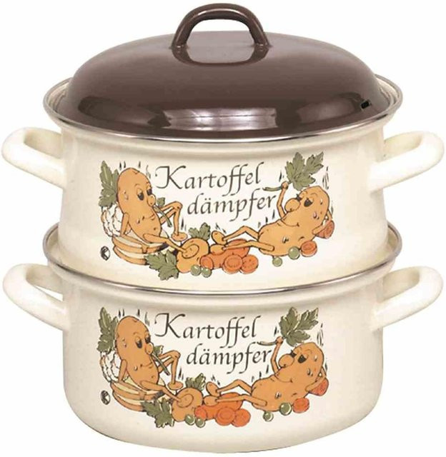 KRÜGER Kartoffeldämpfer Bio-Dünster emailliert weiß Durchmesser: 20 cm - Bild 1