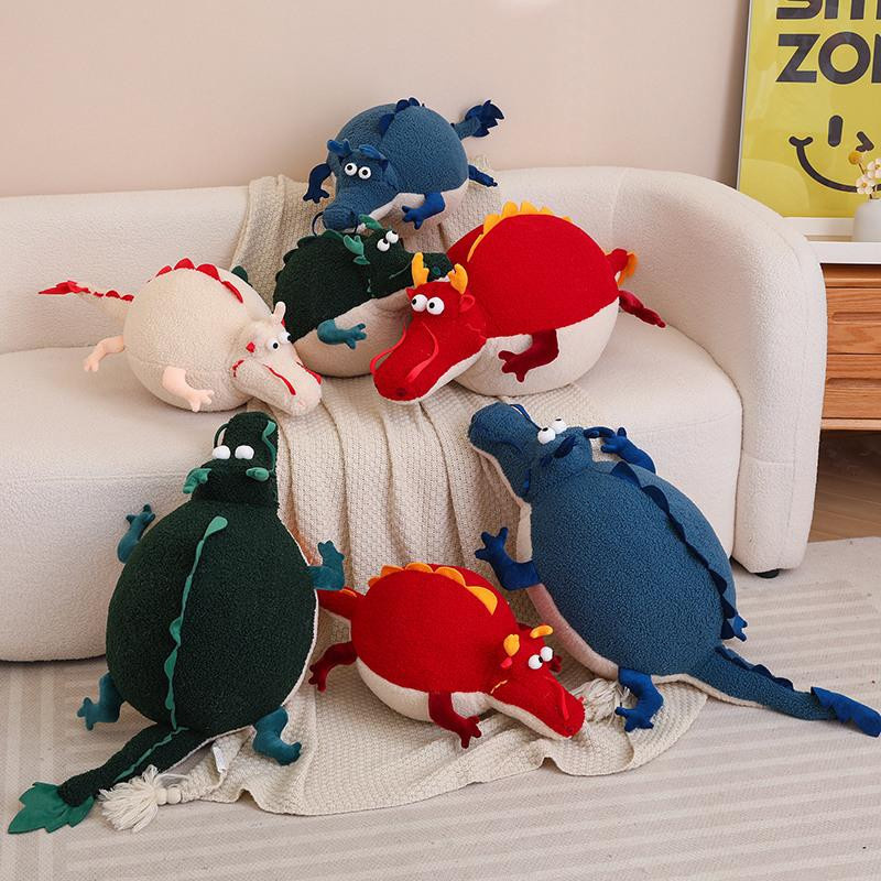 Pangcangshu Drachen Plüschtier Kissen Rund 60cm - Bild 5