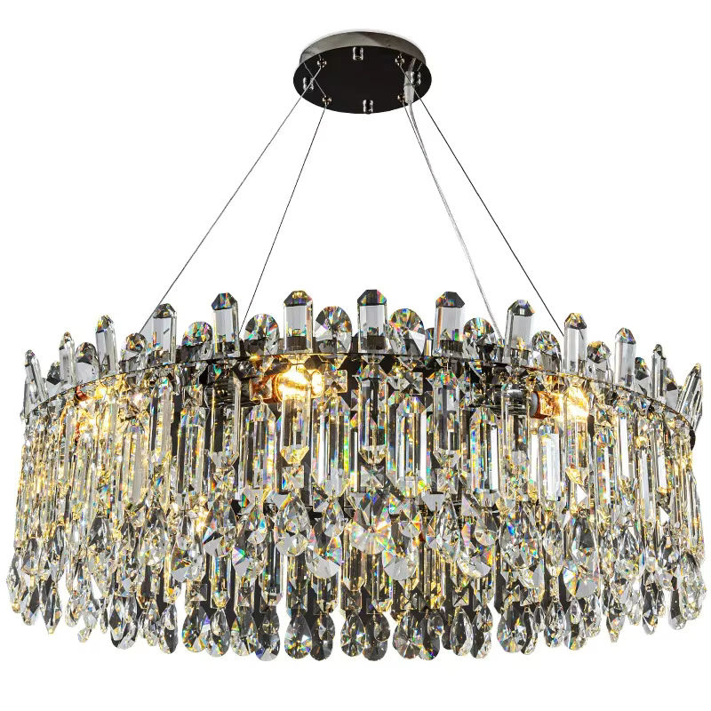 TAONUANSHU Moderne Kristall Pendelleuchte mit LED in Transparent und Warmweiß für Wohnzimmer und Hotels - Bild 5