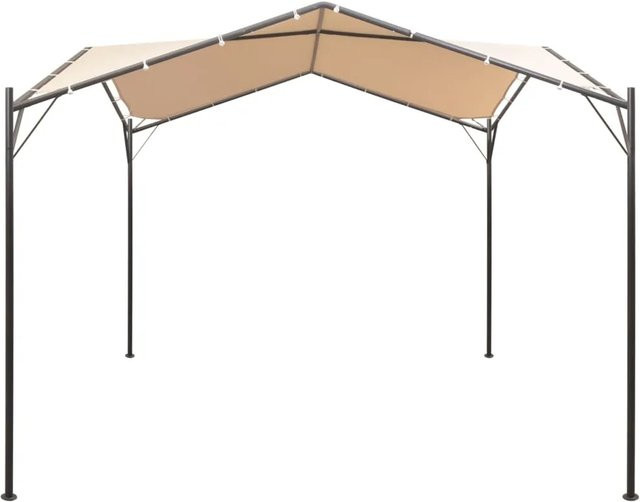 vidaXL Pavilion Partyzelt Überdachung aus Stahl in Beige, 3 x 3 m, Modell 2 - Bild 1