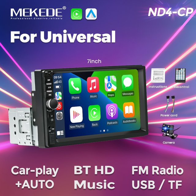 MEKEDE 1DIN MP5 Autoradio mit 7 Zoll HD Touchscreen, Bluetooth, USB und TF-Kartenslot, Schwarz - Bild 1