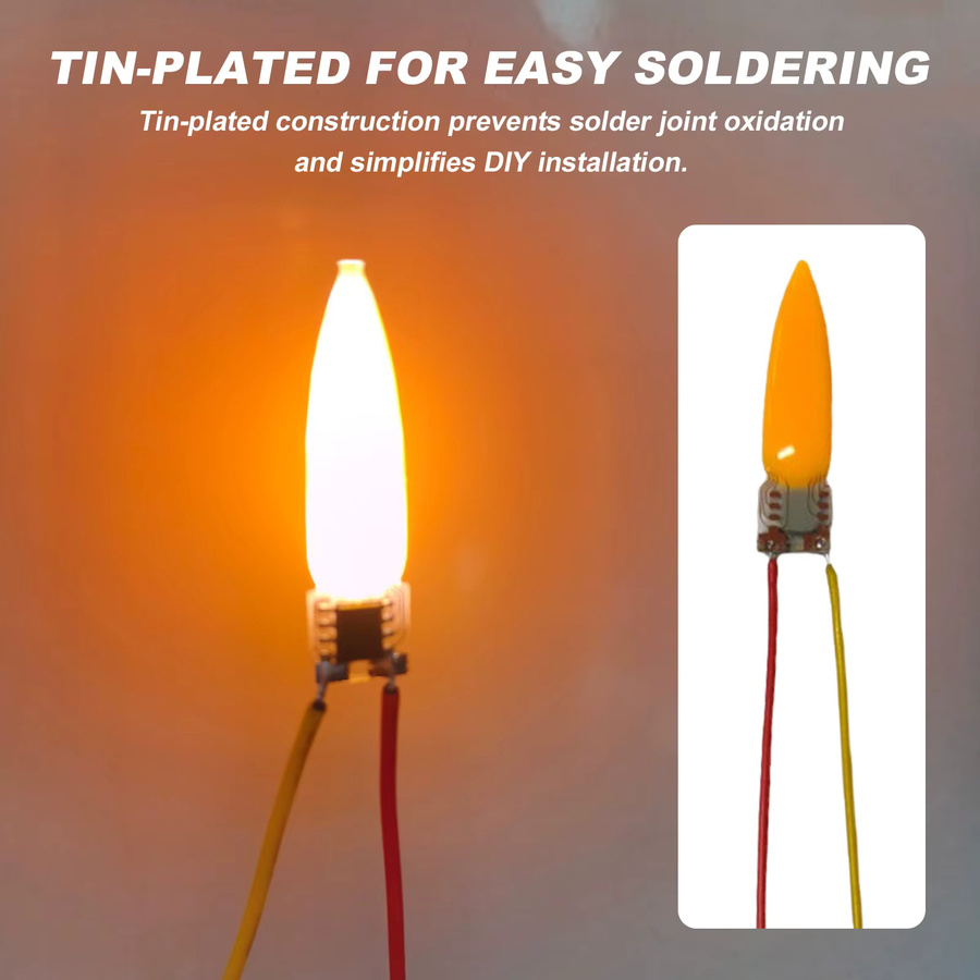 VKTECH LED Filament Glühbirne mit Flammen-Effekt, 2200K Warmweiß, 3V, Gelb - Bild 2
