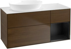 V&B Waschtischunterschrank Finion mit Wandbeleuchtung in Weiß und Blau, Breite: 120 cm, Tiefe: 50,1 cm, Höhe: 50,1 cm - Bild 1