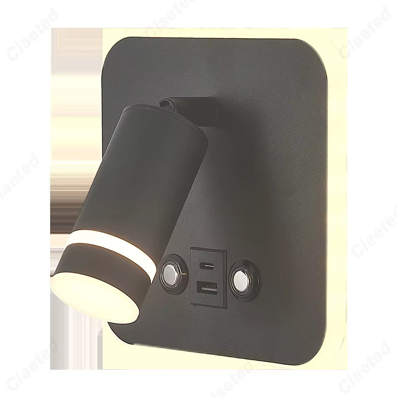 Claeted LED Wandlampe im Nordic Minimalist Design mit USB-Ladefunktion und Touch-Bedienung, Weiß - Bild 4