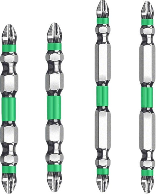 AXE SHAN Magnetischer Doppelend-Schraubendreher-Bit in Silber, Rutschfester Kreuzschraubendreher und Mutternschlüssel für elektrische Handbohrgeräte, 65/100 mm - Bild 1