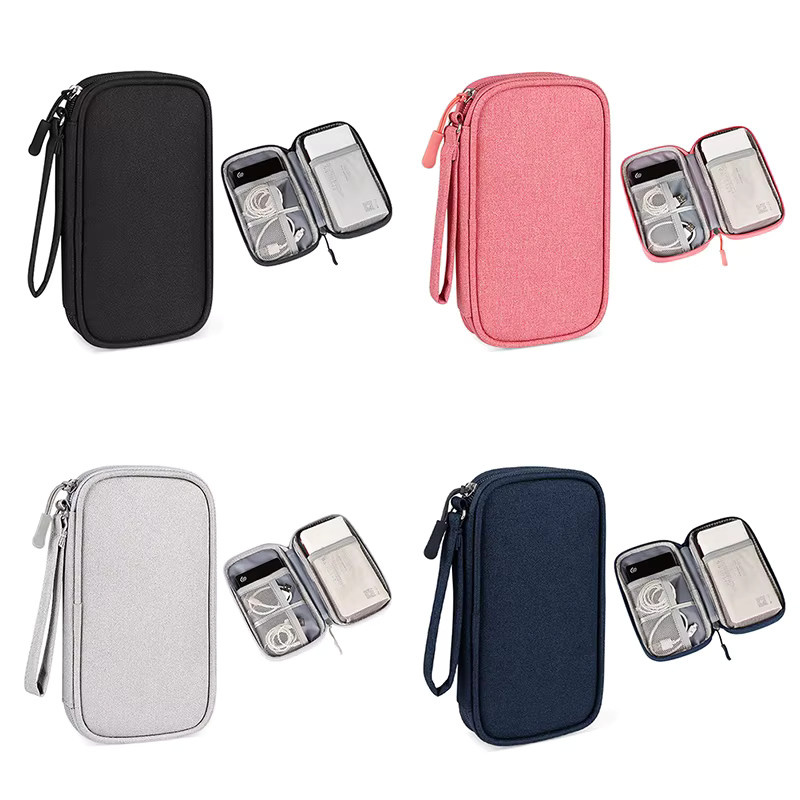 JETTING Elektronische digitale USB-Aufbewahrungstasche für Kabel und Ladegeräte, tragbare Reise-Zubehörtasche, Farbe: Pink - Bild 4