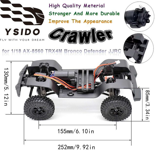 JJRC AX-8560 TRX4M Bronco Defender JJRC RC Crawler Car, Rahmenchassis, 1:18, 155 mm Radstand, 1/2-Gang-Getriebe montiert - Bild 1