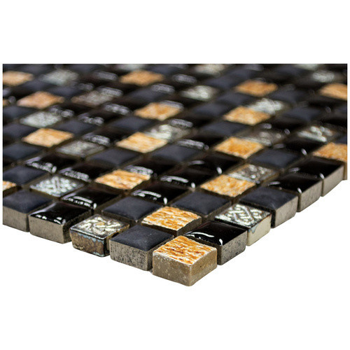 HuH Mosaikfliese Roman Wandbelag in Schwarz und Multicolour mit Steinoptik, B/L: 30,5 x 30,5 cm - Bild 2