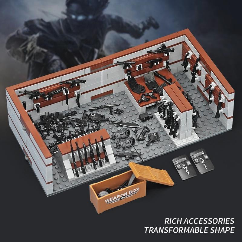 Linyi toy Waffenkammer Gebäude Bausteine Spielset Militär - Bild 3