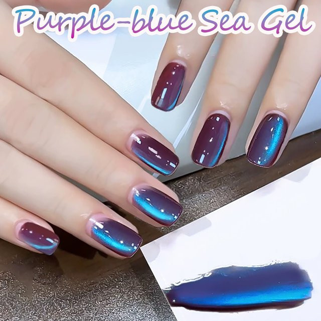 MISS SHAKA Sea Cat Eye Magnetisches Gel, Blau Lila, 10 ml - Bild 1