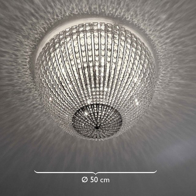 Marchetti Helios PL50 Deckenleuchte in Silber mit transparentem Kristall-Design - Bild 1