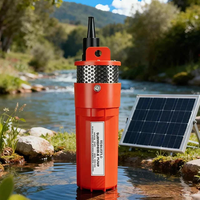 24V Solar Tiefbrunnen Tauchpumpe DC High Lift Wasserpumpe mit 70m Förderhöhe für Bewässerung im Garten, auf dem Bauernhof oder im Haushalt - Bild 1