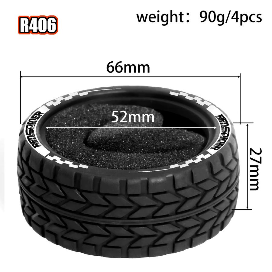 RS Red Spider RC Auto Ersatzteile Reifenhülle, Zubehör, Schwarz - Bild 2