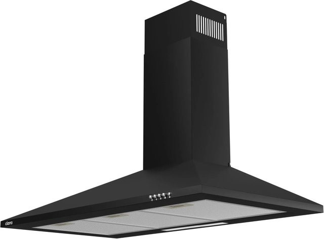 CIARRA Dunstabzugshaube CAB9201A in Schwarz, Wandmontage, 90 cm Breite, 370 m³/h Luftleistung, 3 Stufen mit LED-Display und Aktivkohlefilter - Bild 1