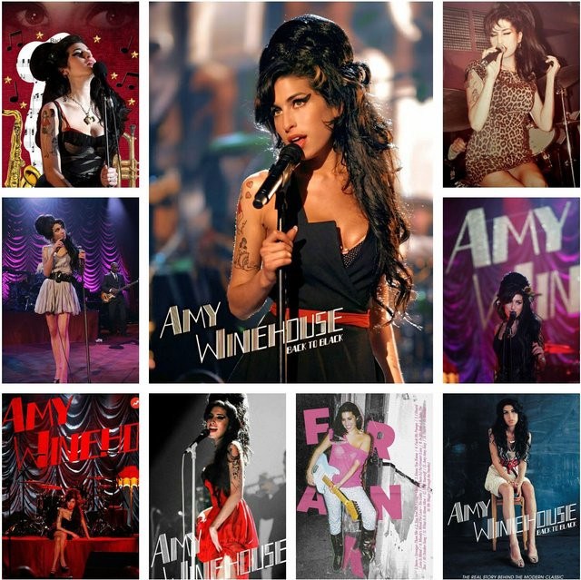 Potdemiel Amy Winehouse Back to Black 5D DIY Vollrund-Diamantmalerei in Multicolour für deine ästhetische Dekoration, Breite: 30 cm, Höhe: 30 cm - Bild 1