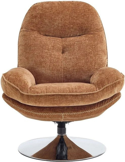 Vente-unique Sessel Ilmaca mit gerader Rückenlehne in Senfgelb mit Metallrahmen und Stoffbezug, Höhe: 78 cm - Bild 1