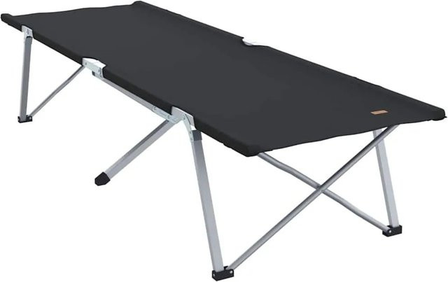 vidaXL Klappbares Schlafbett für Camping in Schwarz aus Stahl und Oxford-Stoff, B/T/H: 194 x 62,5 x 42,5 cm - Bild 1