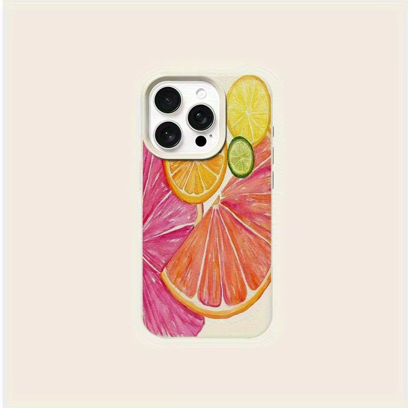 Bunte Handyhülle mit Zitronenmuster für Apple iPhone 17, 16, 15 Pro, Max und Plus in Gelb und Multicolour - Bild 4