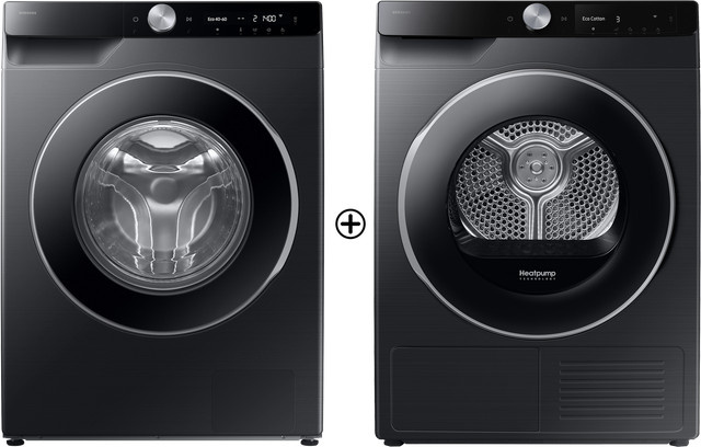 Samsung Waschmaschinen-Trockner-Set SuperSpeed Black mit Wärmepumpentechnologie, Freistehend, Frontlader, B/T/H: 60 x 60 x 85 cm - Bild 1