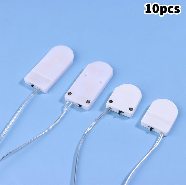 10 Stück Batteriehalter für CR2032 und LIR2032 Knopfzellen mit On-Off-Schalter in Weiß - Bild 1