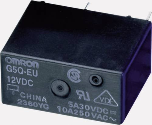 Omron G5Q-1-EU Printrelais 12V DC 5A 1 Wechsler Schwarz - Bild 1