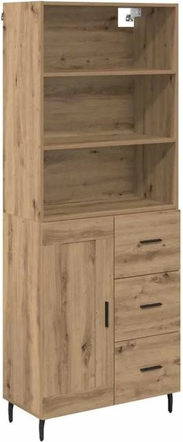 vidaXL Highboard Artisan-Eiche mit Schubladen und Türen, Farbe Braun, B/T/H: 69,5 x 34 x 180 cm - Bild 1