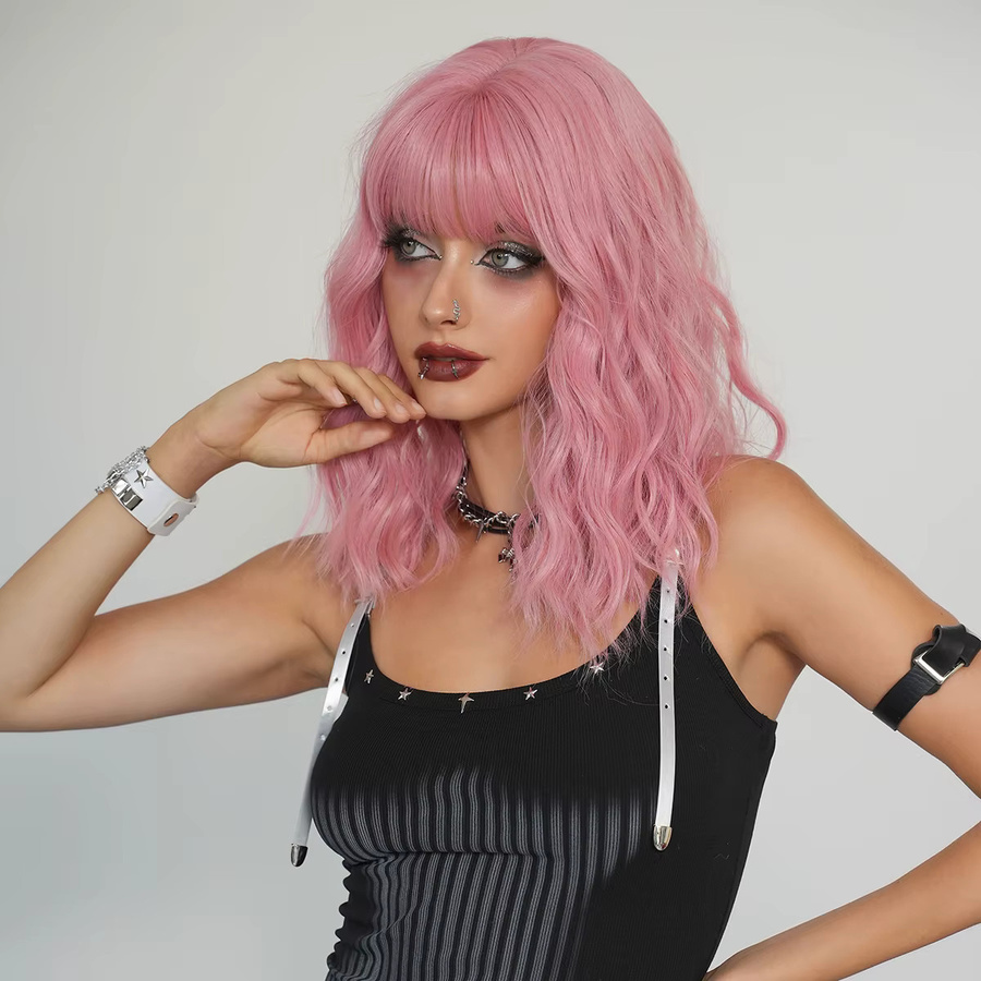 7JHH WIGS Wasserwellen-Perücke, Pink, Damen, Synthetisch - Bild 2
