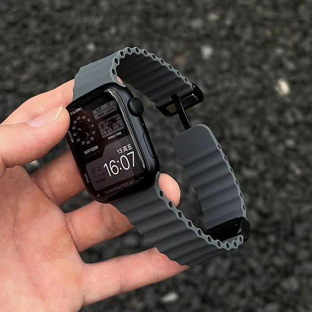 CAOWTAN Sportarmband Silikon, magnetisch, Schwarz, Unisex - Bild 1