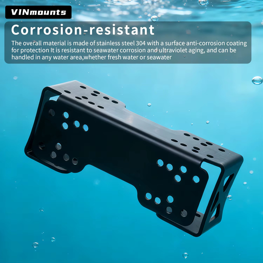 VINmounts Schwerlast-Metall-Montagehalterung in Schwarz für Marine, Fahrzeuge und Industrie - Bild 5