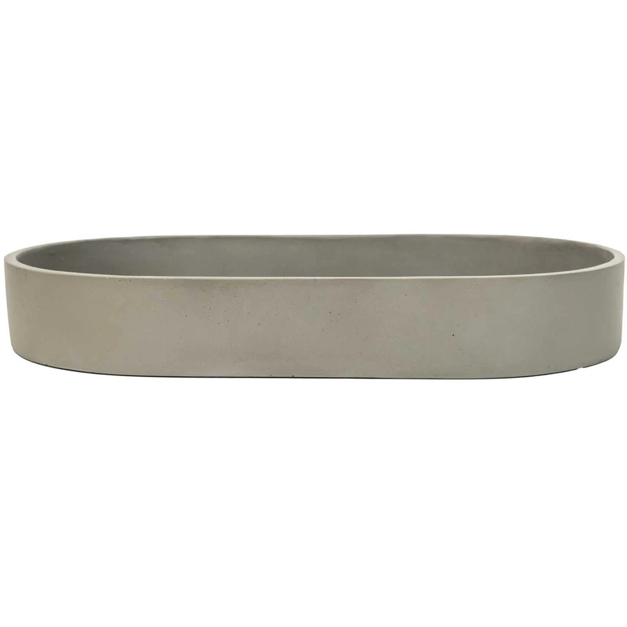 Vivanno Pflanzschale Solena oval aus Fiberglas in Betongrau, B/T/H: 35 x 20 x 5 cm - Bild 2