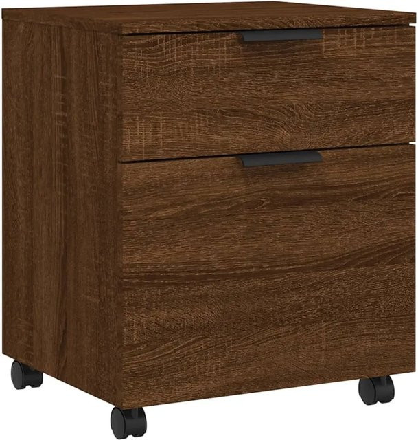 vidaXL Mobiler Aktenschrank mit Rollen in Eiche Braun, B/T/H: 45 x 38 x 54 cm - Bild 1