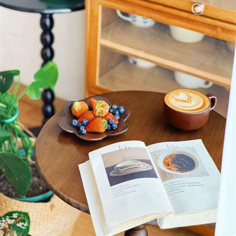 LIUSHADUOLA Couchtisch aus Massivholz im französischen Retro-Stil, Farbe Walnut - Bild 3
