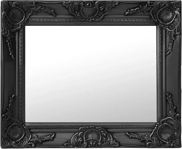 vidaXL Wandspiegel im Barock-Stil in Schwarz, B/H: 50 x 40 cm - Bild 1