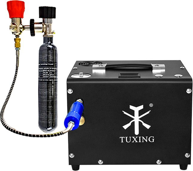 TUXING Elektrischer PCP-Luftkompressor TXET064 mit Set-Druckfüllung für Tauchen und Luftgewehre, Schwarz, 4500 Psi - Bild 1