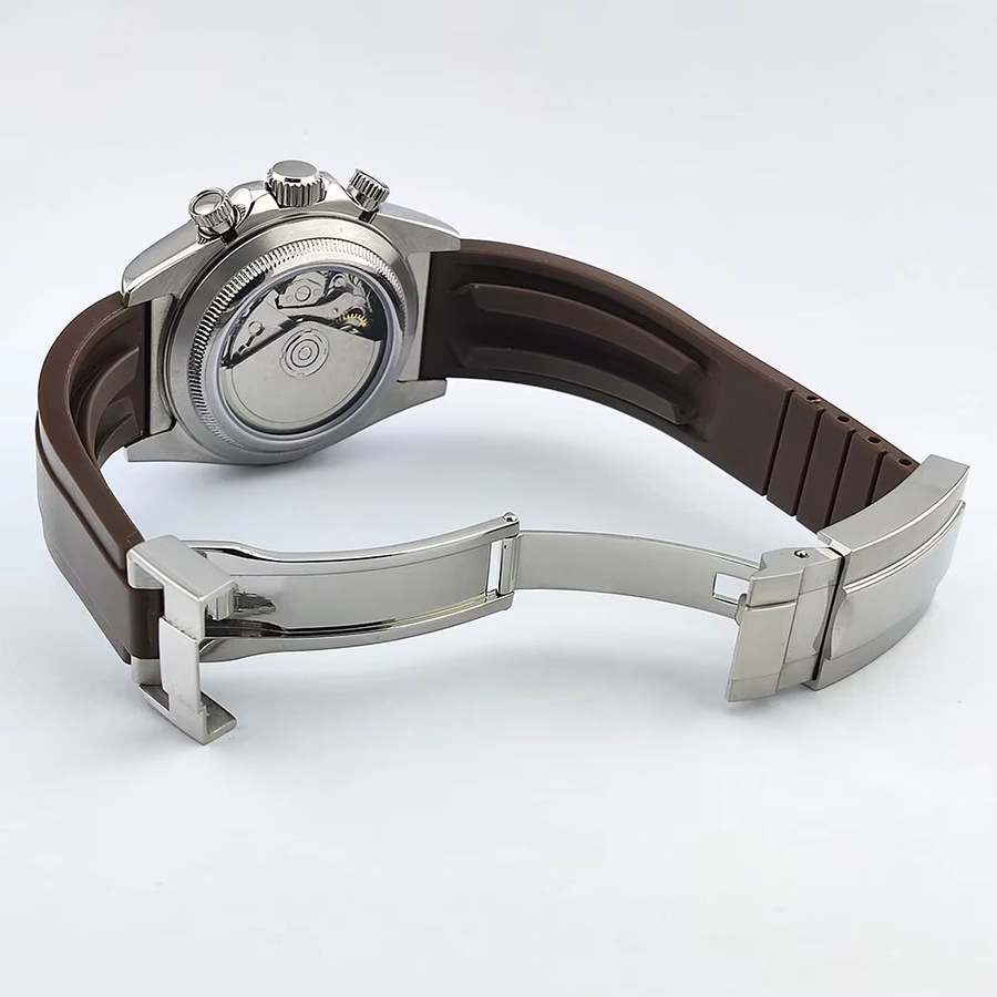 OUMASHI Chronograph, Automatik, Edelstahl, Kautschukarmband, Herren - Bild 4