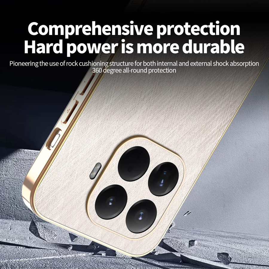 Luxuriöse magnetische Schutzhülle für Xiaomi 17T und 15T Pro mit Gold-Seidenmuster in Schwarz und Gold - Bild 3