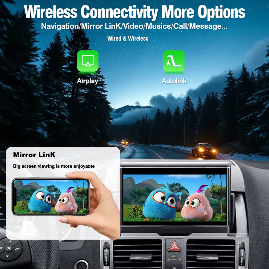 AUTOTOP Drahtloser Apple CarPlay und Android Auto Decoder für Mercedes Benz C E GLK SLK Klasse NTG 4.0 Nachrüstkit mit GPS und Mirror Link - Bild 3
