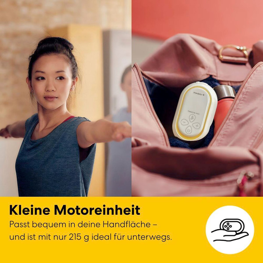 Medela Freestyle Mini Classic Double Elektrische Milchpumpe in Weiß und Multicolour mit Akku - Bild 2