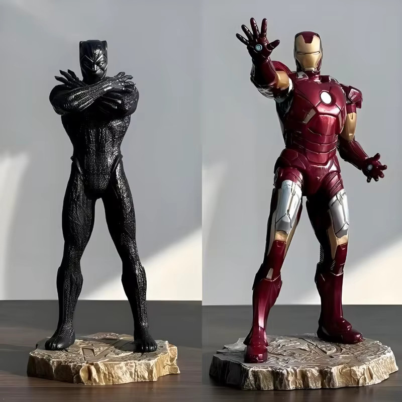 Bandai The Avengers Actionfiguren Black Panther und Iron Man PVC Statue, Höhe: 23 cm - Bild 2