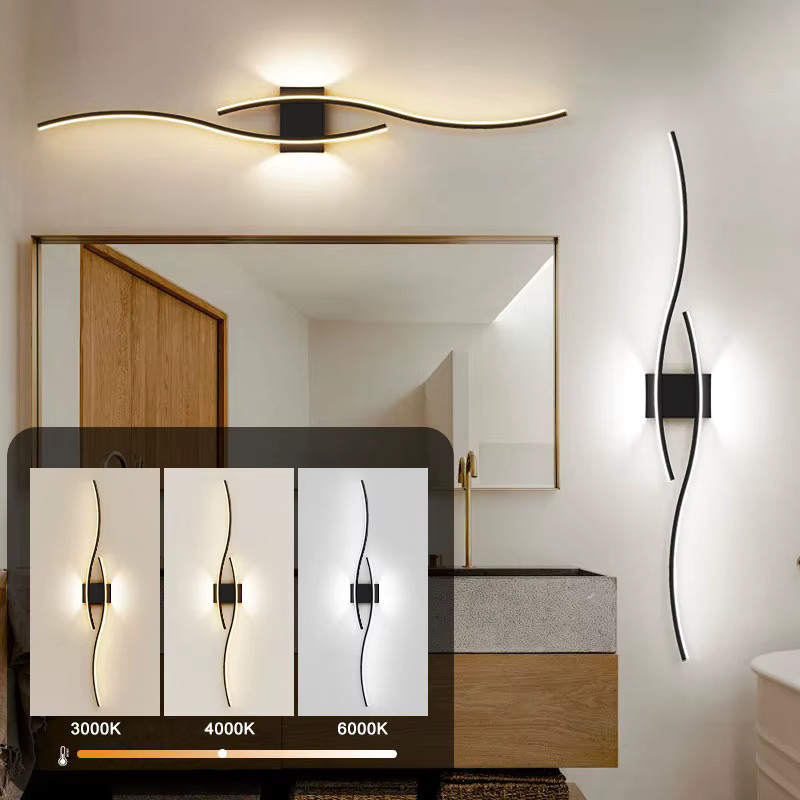 HAULVANG Moderne LED-Wandleuchte in Schwarz oder Weiß für Wohnzimmer, Schlafzimmer und Flur - Bild 3