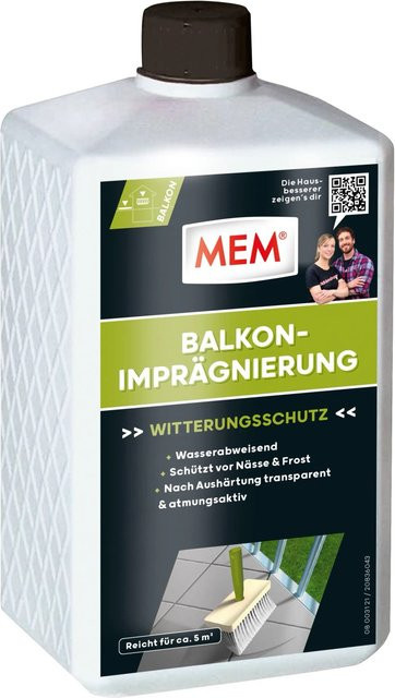 MEM Balkon-Imprägnierung wasserdicht transparent 1,0 l - Bild 1