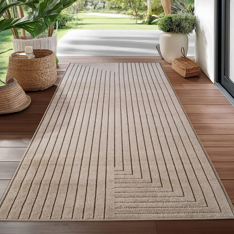 Ayyildiz Kurzflorteppich Nova In- und Outdoor-Teppich Boho Beige B: 80 cm, L: 250 cm - Bild 2
