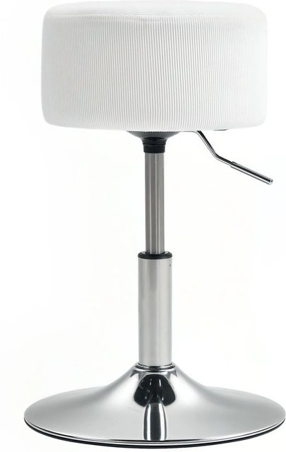 HOMCOM Barhocker gepolstert mit Metallgestell in Weiß für Küche und Wohnzimmer B/T/H: 38,0 x 38,0 x 66,0 cm - Bild 1