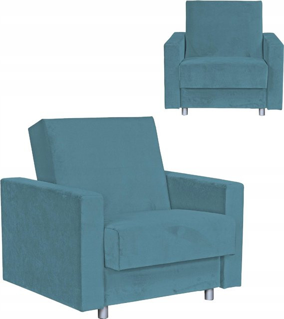 Schlaf-Sofa Klappstuhl Alicja von Family Meble in Blau mit Stauraum - Bild 1